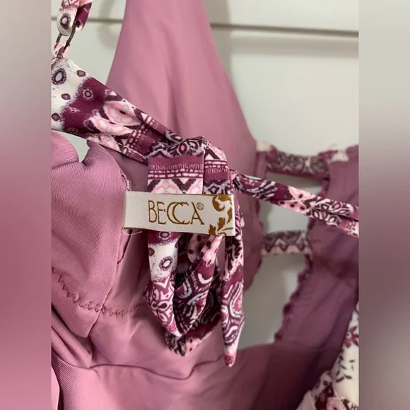 BECCA Tahiti Plunge One Piece Swimsuit M - Picture 10 of 12